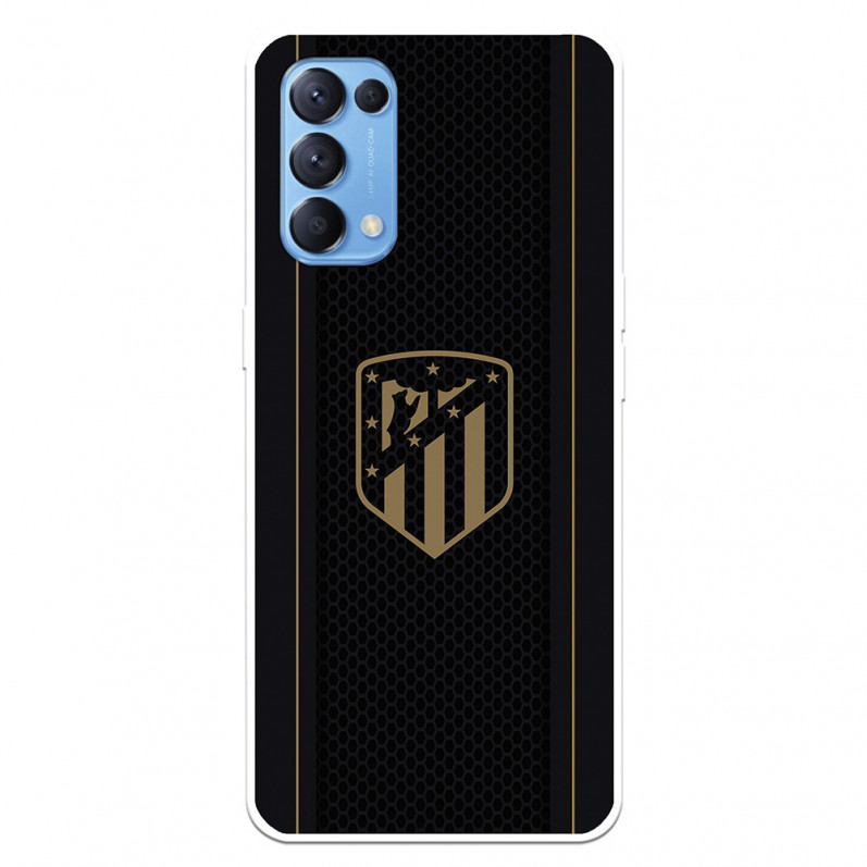 Atlético de Madrid Oppo Find X3 Lite Case Goldwappen Schwarzer Hintergrund – Offizielle Lizenz von Atlético de Madrid