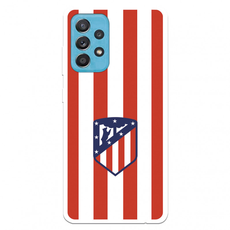 Atlético de Madrid Red and White Crest Samsung Galaxy A52 5G Hülle – Offizielle Lizenz von Atlético de Madrid