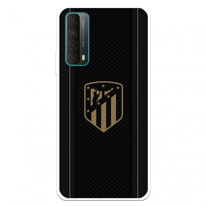 Atlético de Madrid Huawei P Smart 2021 Hülle Goldwappen Schwarzer Hintergrund – Atlético de Madrid Offizielle Lizenz