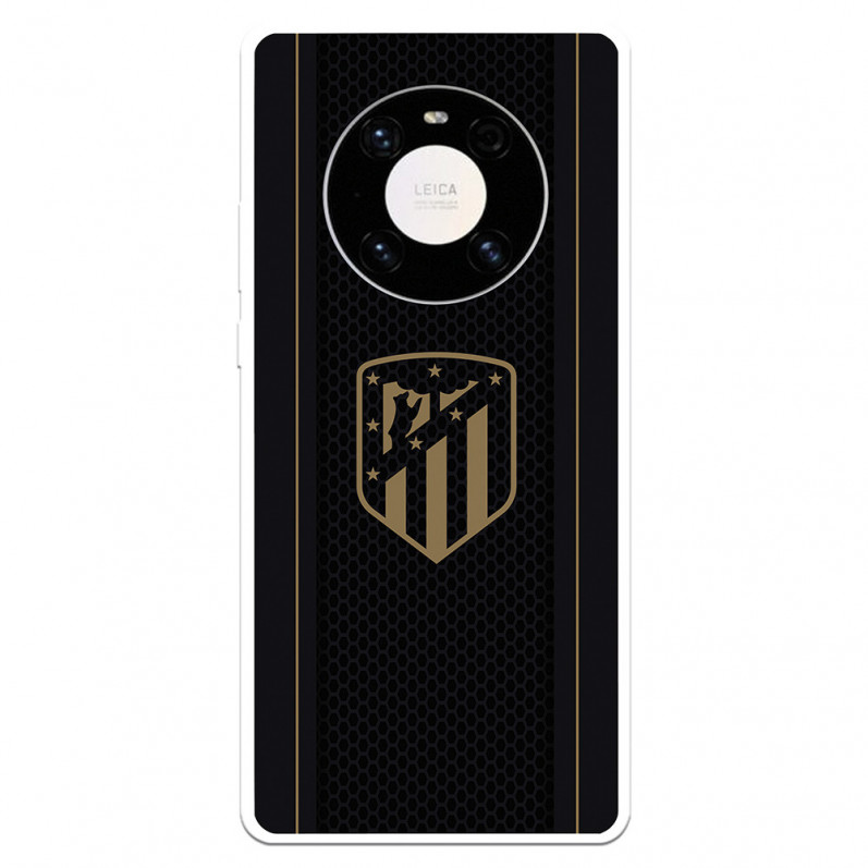 Atlético de Madrid Huawei Mate 40 Pro Hülle Gold Crest Schwarzer Hintergrund – Atlético de Madrid Offizielle Lizenz