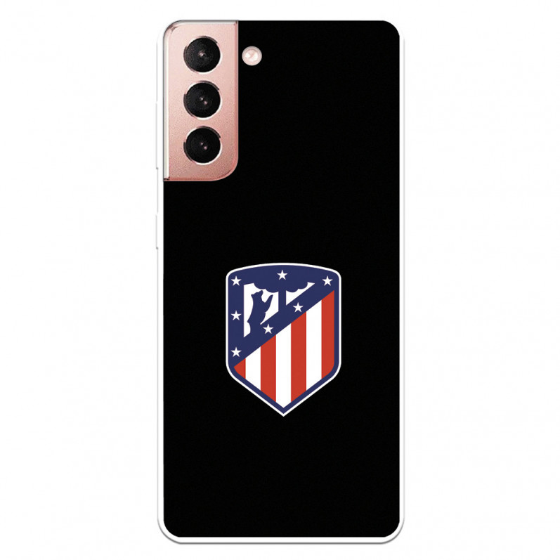 Atlético de Madrid Wappen Schwarzer Hintergrund Samsung Galaxy S21 Hülle – Offizielle Lizenz von Atlético de Madrid