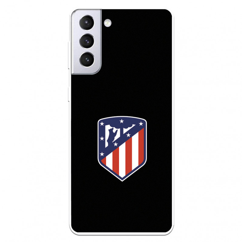 Atlético de Madrid Wappen Schwarzer Hintergrund Samsung Galaxy S21 Plus Hülle – Offizielle Lizenz von Atlético de Madrid