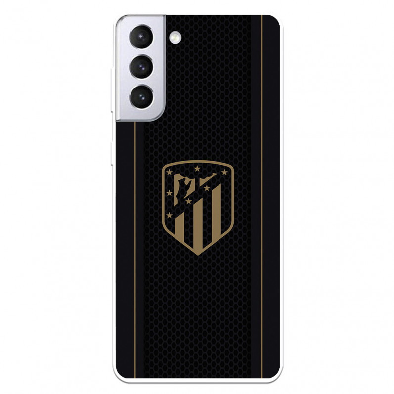 Atlético de Madrid Gold Wappen Schwarzer Hintergrund Samsung Galaxy S21 Plus Hülle – Offizielle Lizenz von Atlético de Madrid