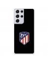 Atlético de Madrid Wappen Schwarzer Hintergrund Samsung Galaxy S21 Ultra Hülle – Offizielle Lizenz von Atlético de Madrid