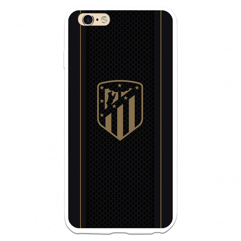 Atlético de Madrid iPhone 6S Plus -Hülle, goldenes Wappen, schwarzer Hintergrund – offizielle Lizenz von Atlético de Madrid