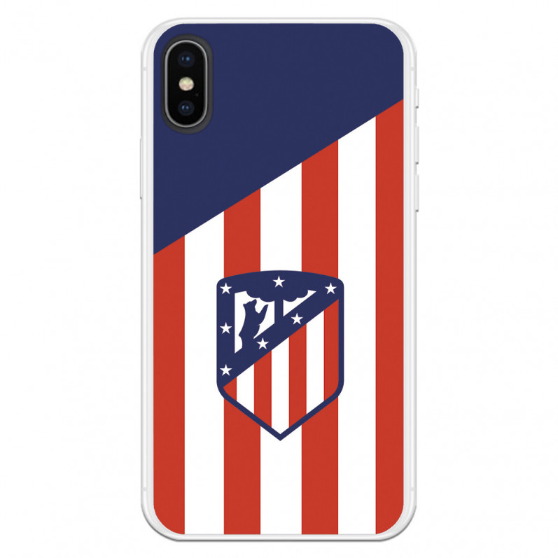 Atlético de Madrid iPhone XS Hülle Wappen Atlético Hintergrund – Atlético de Madrid Offizielle Lizenz