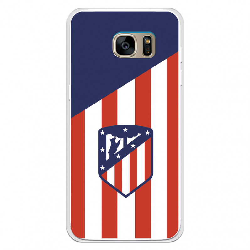 Atlético de Madrid Hülle für Samsung Galaxy S7 Edge Atlético de Madrid Wappen Hintergrund – Offizielle Lizenz von Atlético de Ma