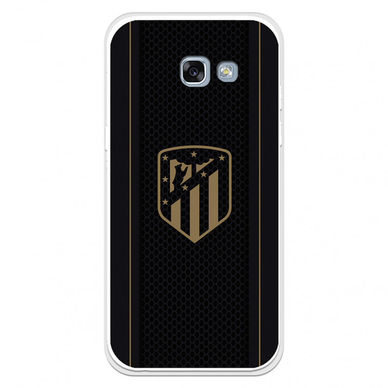 Atlético de Madrid Hülle für Samsung Galaxy A5 2017 Gold Crest Schwarzer Hintergrund – Offizielle Lizenz von Atlético de Madrid