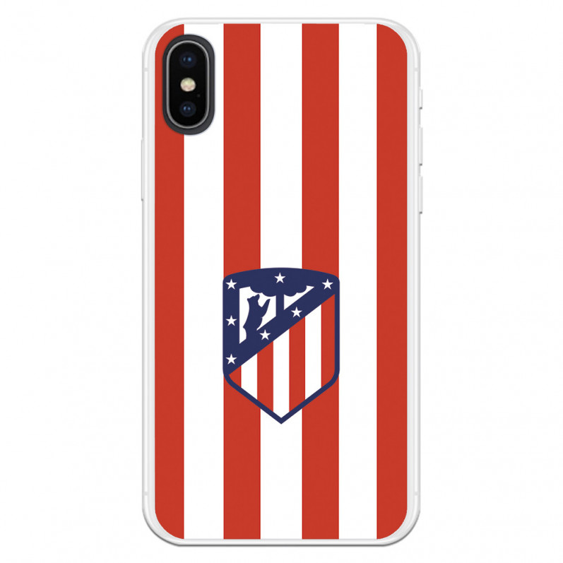 Atlético de Madrid iPhone X Hülle mit rotem und weißem Wappen – Offizielle Lizenz von Atlético de Madrid