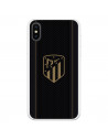 Atlético de Madrid iPhone X Hülle Gold Crest Schwarzer Hintergrund – Atlético de Madrid Offizielle Lizenz