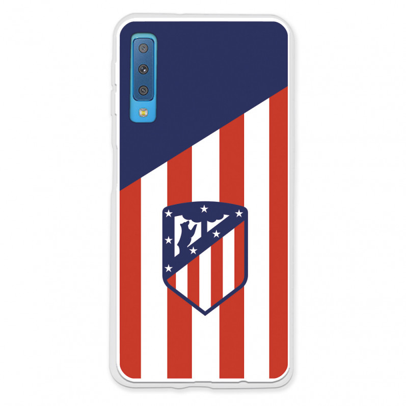 Atlético de Madrid Hülle für Samsung Galaxy A7 2018 Atlético de Madrid Wappen Hintergrund – Atlético de Madrid Offizielle Lizenz