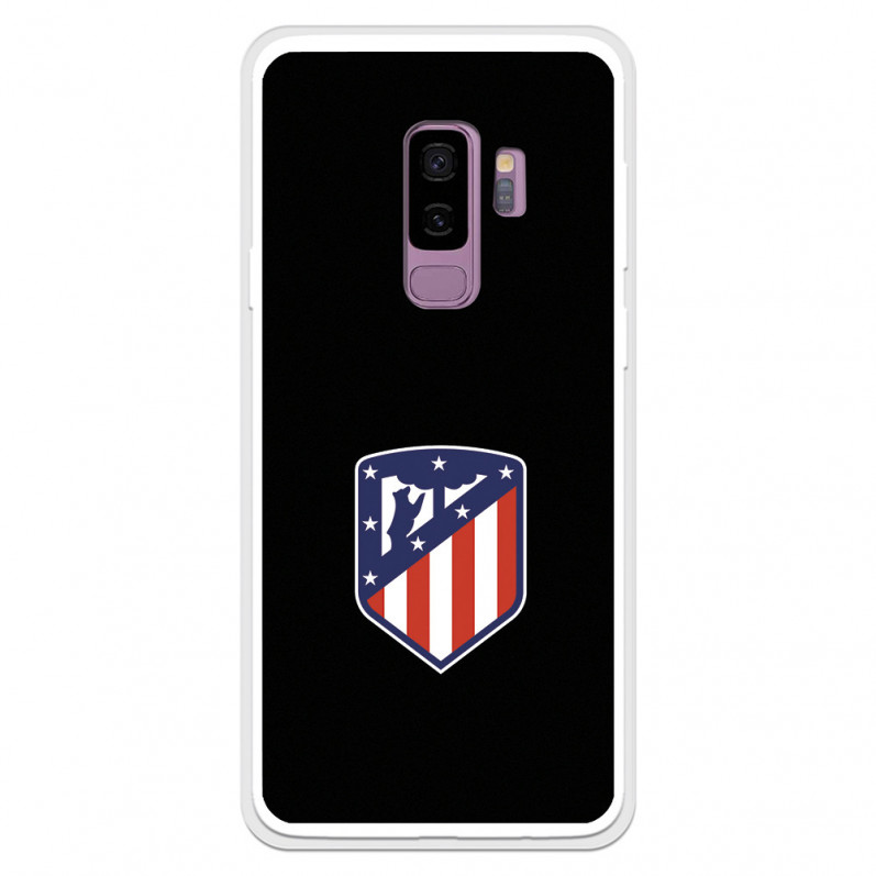 Atlético de Madrid Wappen Schwarzer Hintergrund Samsung Galaxy S9 Plus Hülle – Offizielle Lizenz von Atlético de Madrid