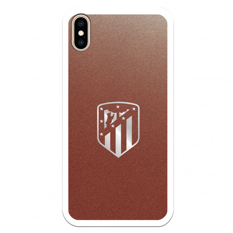 Atlético de Madrid iPhone XS Max Hülle Silberner Wappenhintergrund – Offizielle Lizenz von Atlético de Madrid