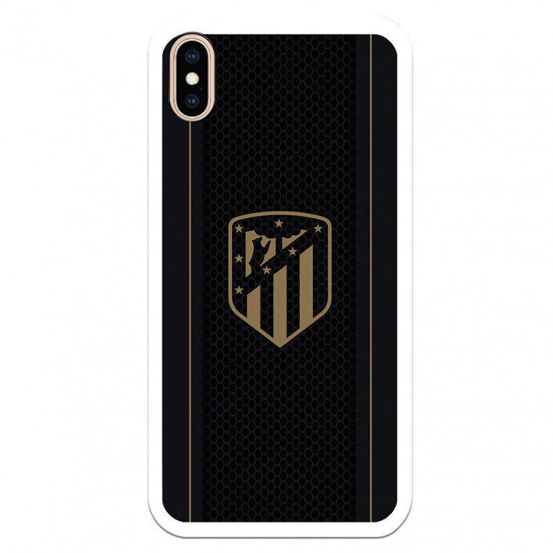 Atlético de Madrid iPhone XS Max Case Gold Crest Schwarzer Hintergrund – Offizielle Lizenz von Atlético de Madrid