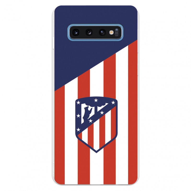 Atlético de Madrid Samsung Galaxy S10 Hülle Atlético de Madrid Wappen Hintergrund – Atlético de Madrid Offizielle Lizenz