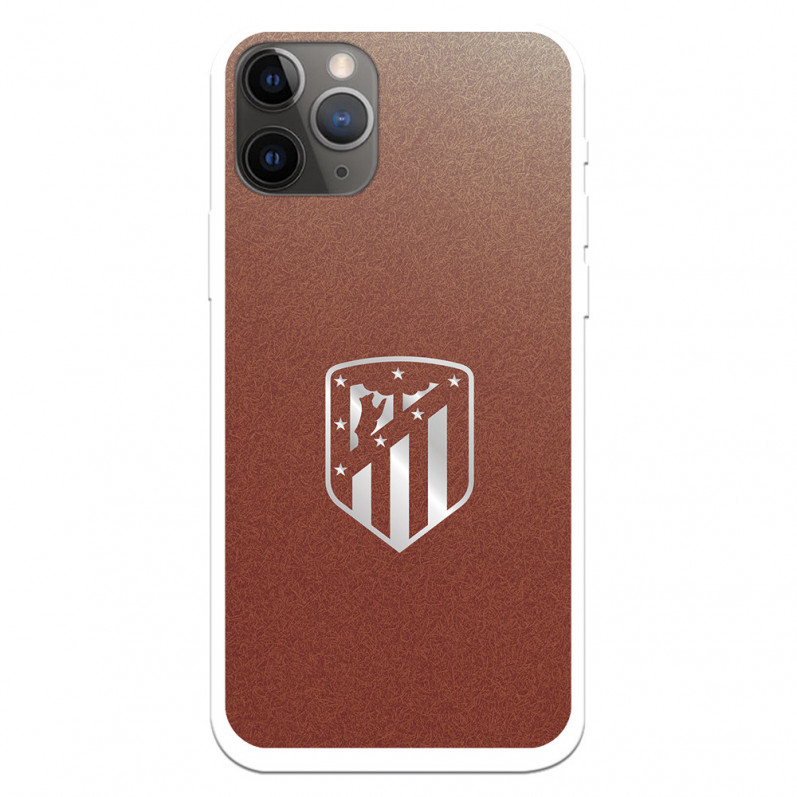 Atlético de Madrid iPhone 11 Pro Hülle Silberner Wappenhintergrund – Atlético de Madrid Offizielle Lizenz