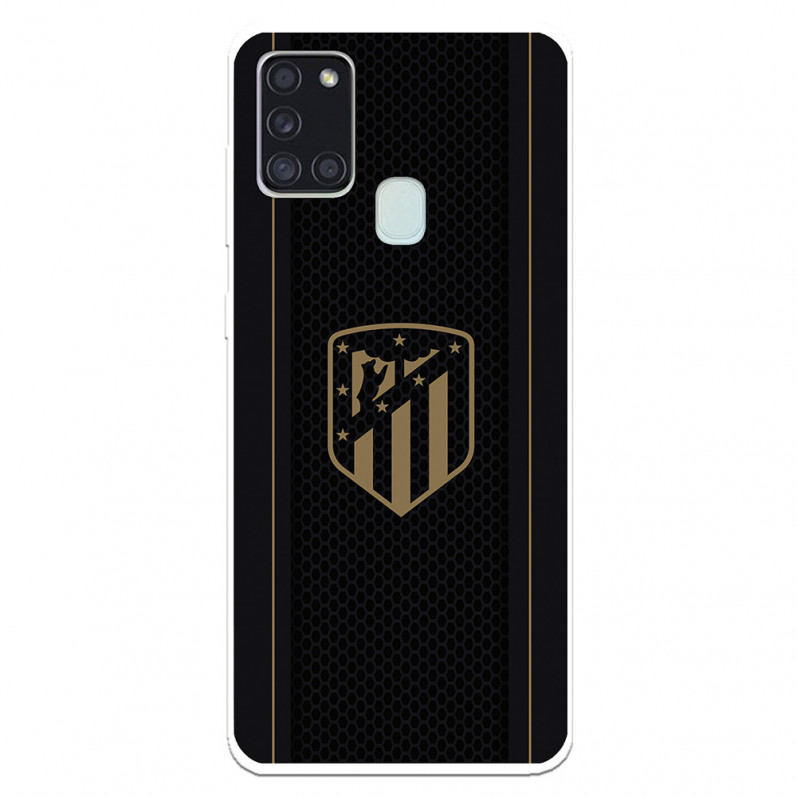 Atlético de Madrid Gold Wappen Schwarzer Hintergrund Samsung Galaxy A21S Hülle – Offizielle Lizenz von Atlético de Madrid