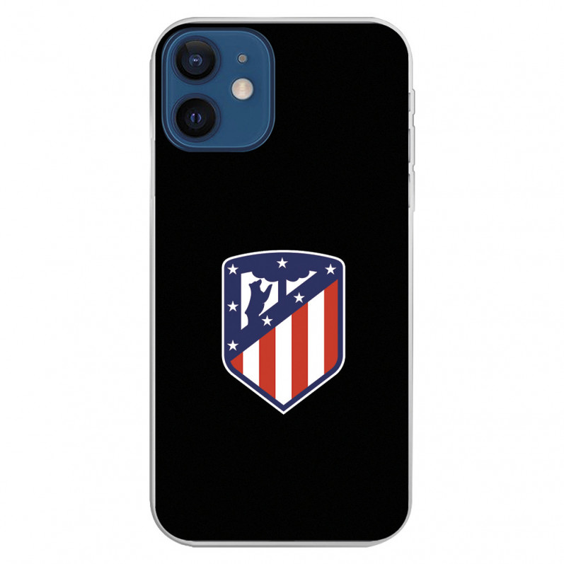 Atlético de Madrid Wappen Schwarzer Hintergrund iPhone 12 Mini Hülle – Atlético de Madrid Offizielle Lizenz