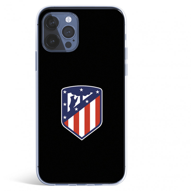 Atlético de Madrid Wappen Schwarzer Hintergrund iPhone 12 Hülle – Atlético de Madrid Offizielle Lizenz