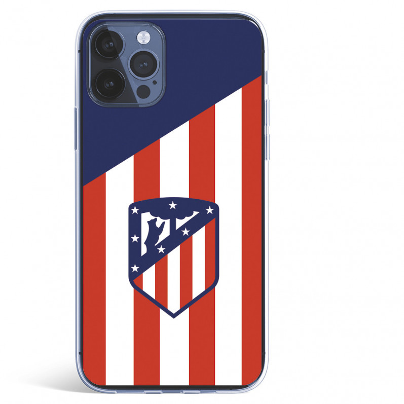 Atlético de Madrid Wappen iPhone 12 Pro Max Hülle Atlético de Madrid Hintergrund – Offiziell lizenziertes Atlético de Madrid