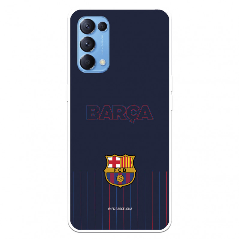 Hülle für Oppo Find X3 Lite FC Barcelona Barsa Blauer Hintergrund – FC Barcelona Offizielle Lizenz