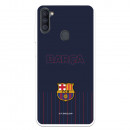 FC Barcelona Barsa Samsung Galaxy M11 Hülle mit blauem Hintergrund – Offizielle FC Barcelona Lizenz