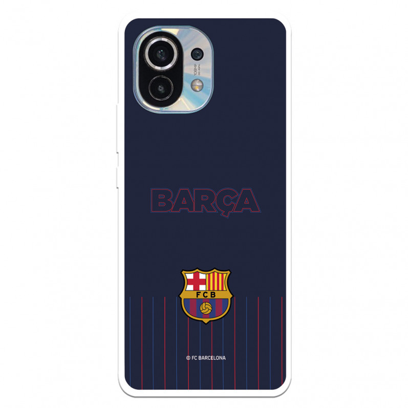 Hülle für Xiaomi Mi 11 FC Barcelona Barsa Blauer Hintergrund - FC Barcelona Offizielle Lizenz