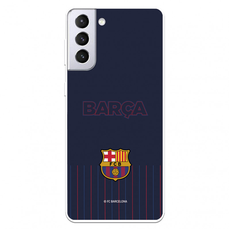 FC Barcelona Barsa Blauer Hintergrund Samsung Galaxy S21 Plus Hülle – Offizielle FC Barcelona Lizenz