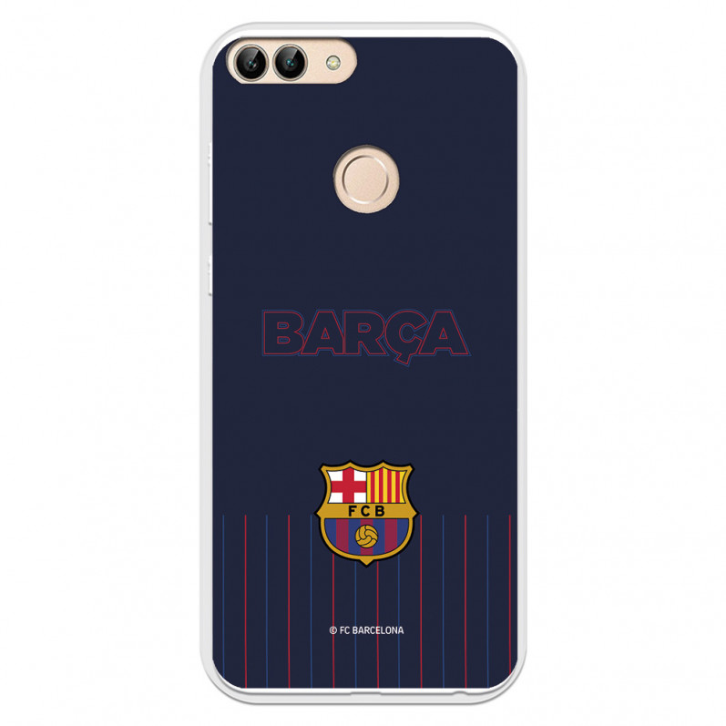 FC Barcelona Barsa Hülle für Huawei P Smart Blauer Hintergrund – FC Barcelona Offizielle Lizenz