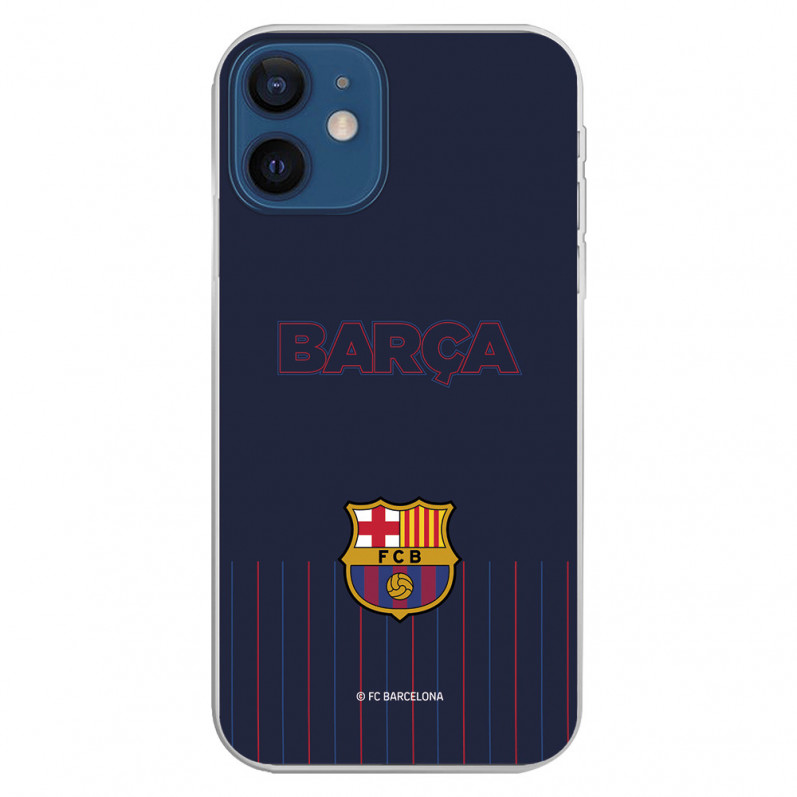 FC Barcelona iPhone 12 Mini Hülle Barsa Blauer Hintergrund – FC Barcelona Offizielle Lizenz