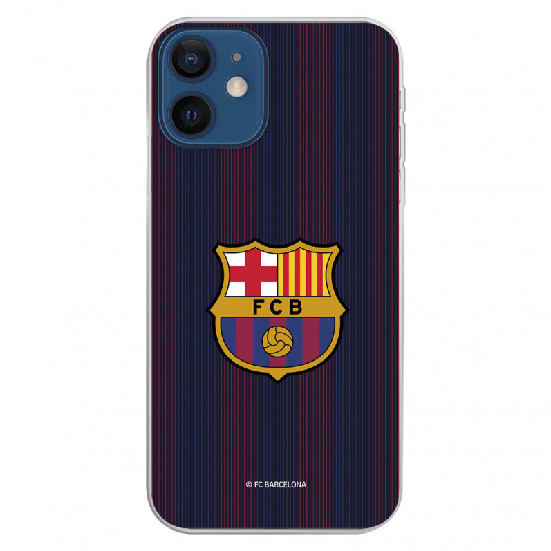 FC Barcelona iPhone 12 Mini Hülle Blaugrana Lines - FC Barcelona Offizielle Lizenz