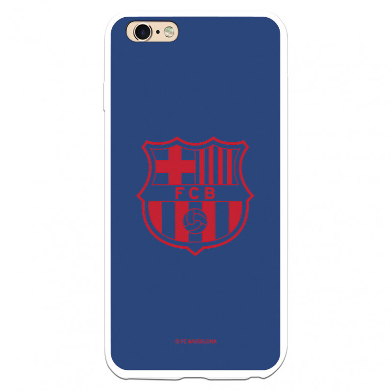 FC Barcelona iPhone 6 Plus Hülle Rotes Wappen Blauer Hintergrund – Offizielle FC Barcelona Lizenz