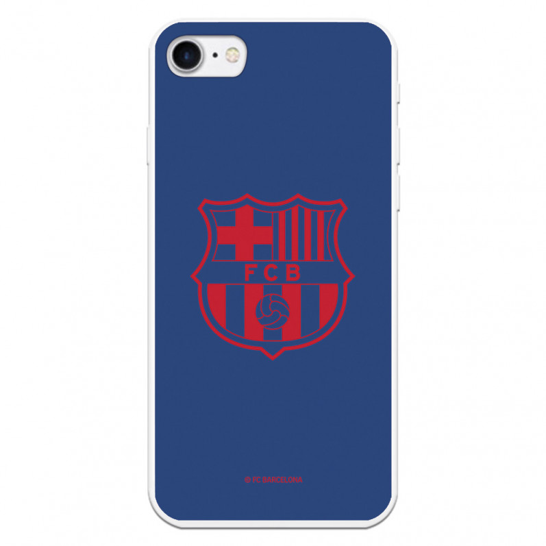 FC Barcelona iPhone 7 Hülle Rotes Wappen Blauer Hintergrund – FC Barcelona Offizielle Lizenz