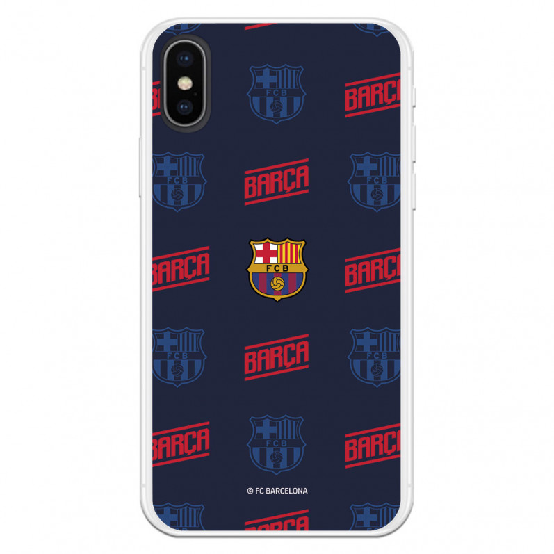 FC Barcelona iPhone X Hülle Rotes und blaues Design Wappen – FC Barcelona Offizielle Lizenz