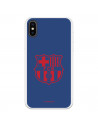 FC Barcelona iPhone X Hülle Rotes Wappen Blauer Hintergrund – FC Barcelona Offizielle Lizenz