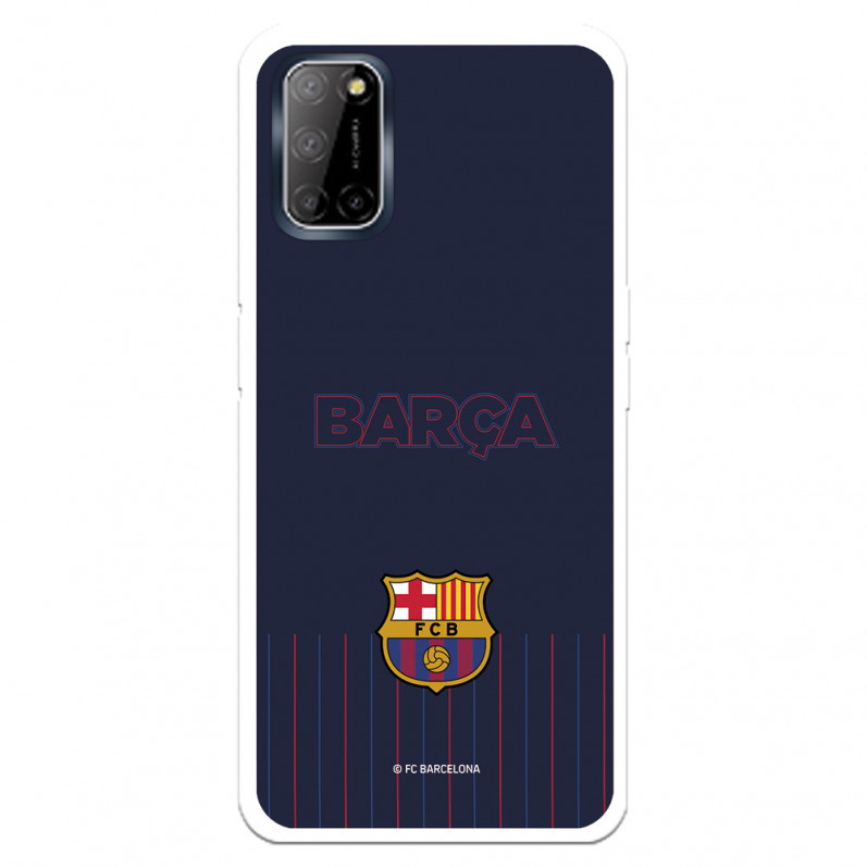 Hülle für Oppo A72 FC Barcelona Barsa Blauer Hintergrund – FC Barcelona Offizielle Lizenz