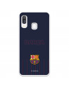 FC Barcelona Barsa Samsung Galaxy A40 Hülle mit blauem Hintergrund – Offizielle FC Barcelona Lizenz