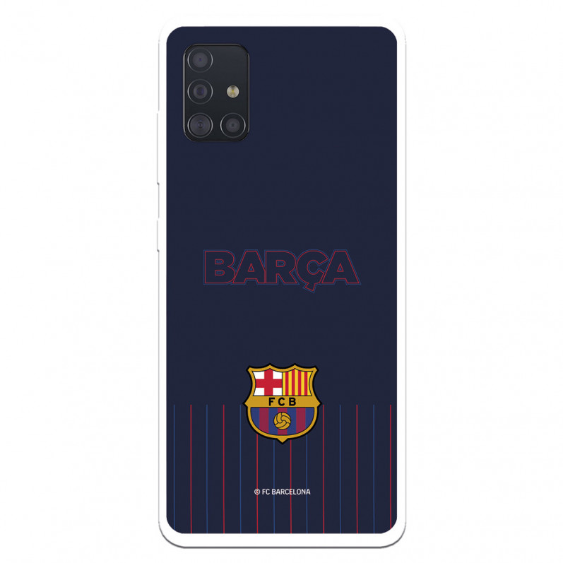 FC Barcelona Barsa Samsung Galaxy A51 Hülle mit blauem Hintergrund – Offizielle FC Barcelona Lizenz