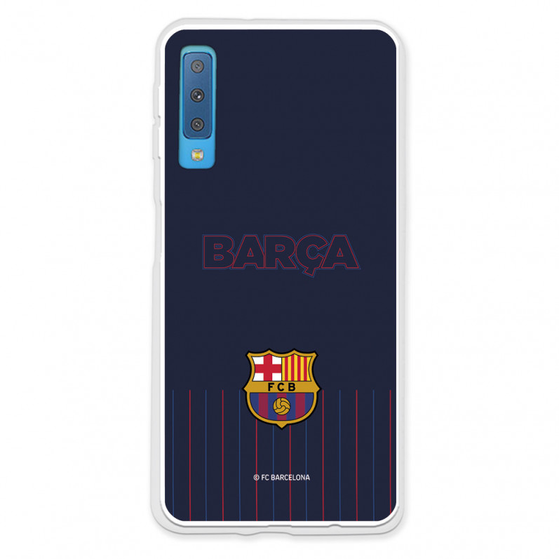 Hülle für Samsung Galaxy A7 2018 FC Barcelona Barsa Blauer Hintergrund – FC Barcelona Offizielle Lizenz