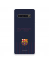 FC Barcelona Barsa Samsung Galaxy S10 Hülle mit blauem Hintergrund – Offizielle FC Barcelona Lizenz