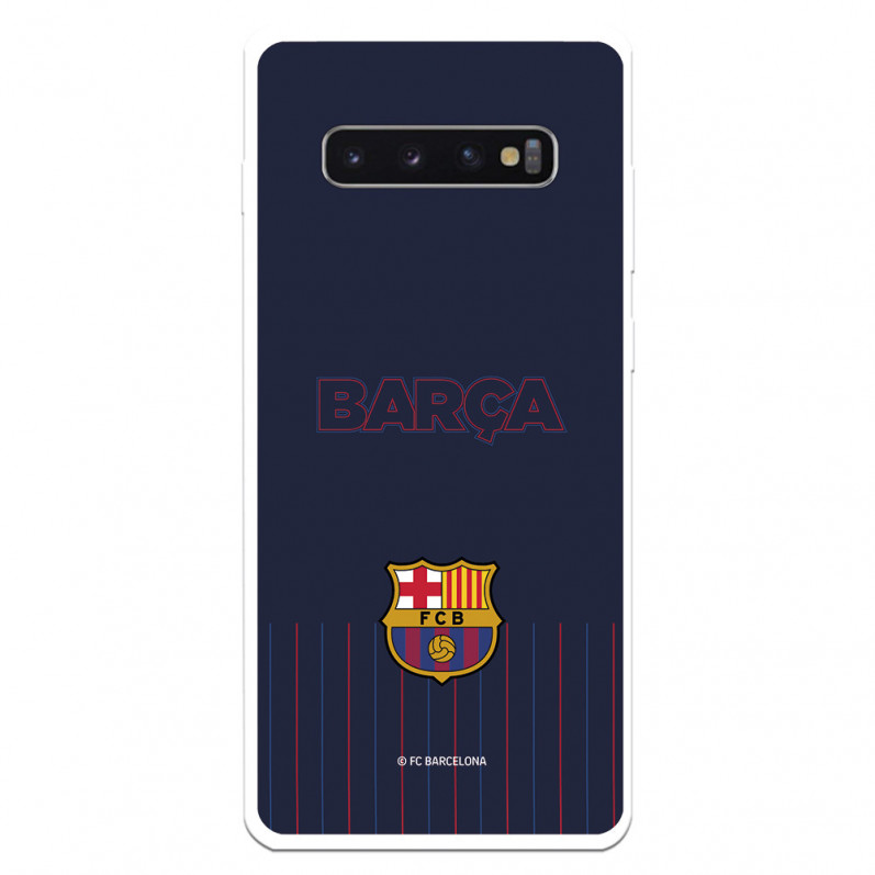 FC Barcelona Barsa Blauer Hintergrund Samsung Galaxy S10 Plus Hülle – Offizielle FC Barcelona Lizenz