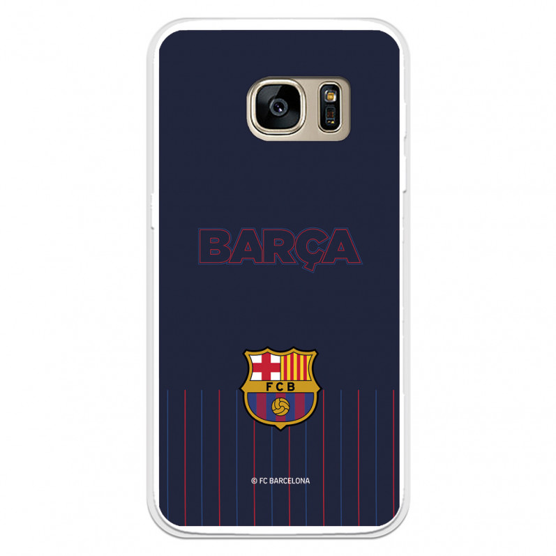 FC Barcelona Barsa Samsung Galaxy S7 Hülle mit blauem Hintergrund – Offizielle FC Barcelona Lizenz