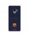 FC Barcelona Barsa Samsung Galaxy S9 Hülle mit blauem Hintergrund – Offizielle FC Barcelona Lizenz