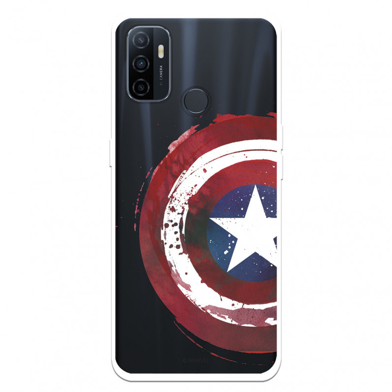 Funda para Oppo A32 Oficial de Marvel Capitán América Escudo Transparente - Marvel