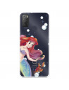 Funda para Alcatel 1S 2021 Oficial de Disney Ariel y Sebastián Burbujas - La Sirenita