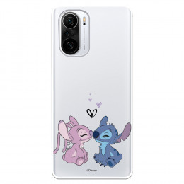 Funda para Xiaomi Poco F3 Oficial de Disney Angel & Stitch Beso - Lilo & Stitch