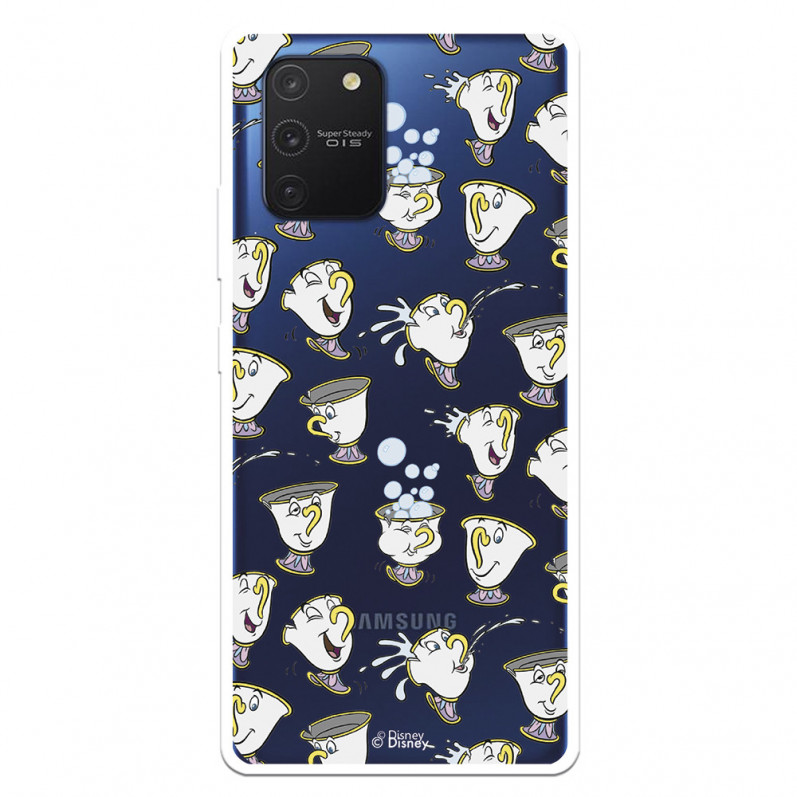 Fundaara Samsung Galaxy S10 Lite Oficial de Disney Chip Potts Siluetas - La Bella y la Bestia