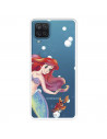 Funda para Samsung Galaxy A22 4G Oficial de Disney Ariel y Sebastián Burbujas - La Sirenita