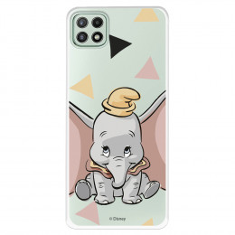 Funda para Samsung Galaxy A22 5G Oficial de Disney Dumbo Silueta Transparente - Dumbo