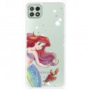 Funda para Samsung Galaxy A22 5G Oficial de Disney Ariel y Sebastián Burbujas - La Sirenita